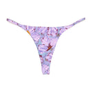 Purple Floral Thong Bottom | Minimal Coverage Swimwear Midori Bikinis