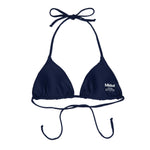 Navy Indah Top | Minimalist String Triangle Bikini Top Midori Bikinis