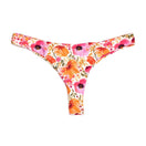 Peach and Coral Floral Print Swim Bottom | Tiny Scrunch Bikini Bottoms Midori Bikinis
