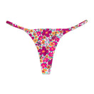 Purple Floral Thong Bikini Bottom | Minimal Coverage Swimwear Midori Bikinis
