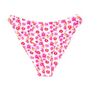 Pink and Yellow Plumeria Floral Bikini Bottom | Almost Full Coverage Swim Midori Bikinis